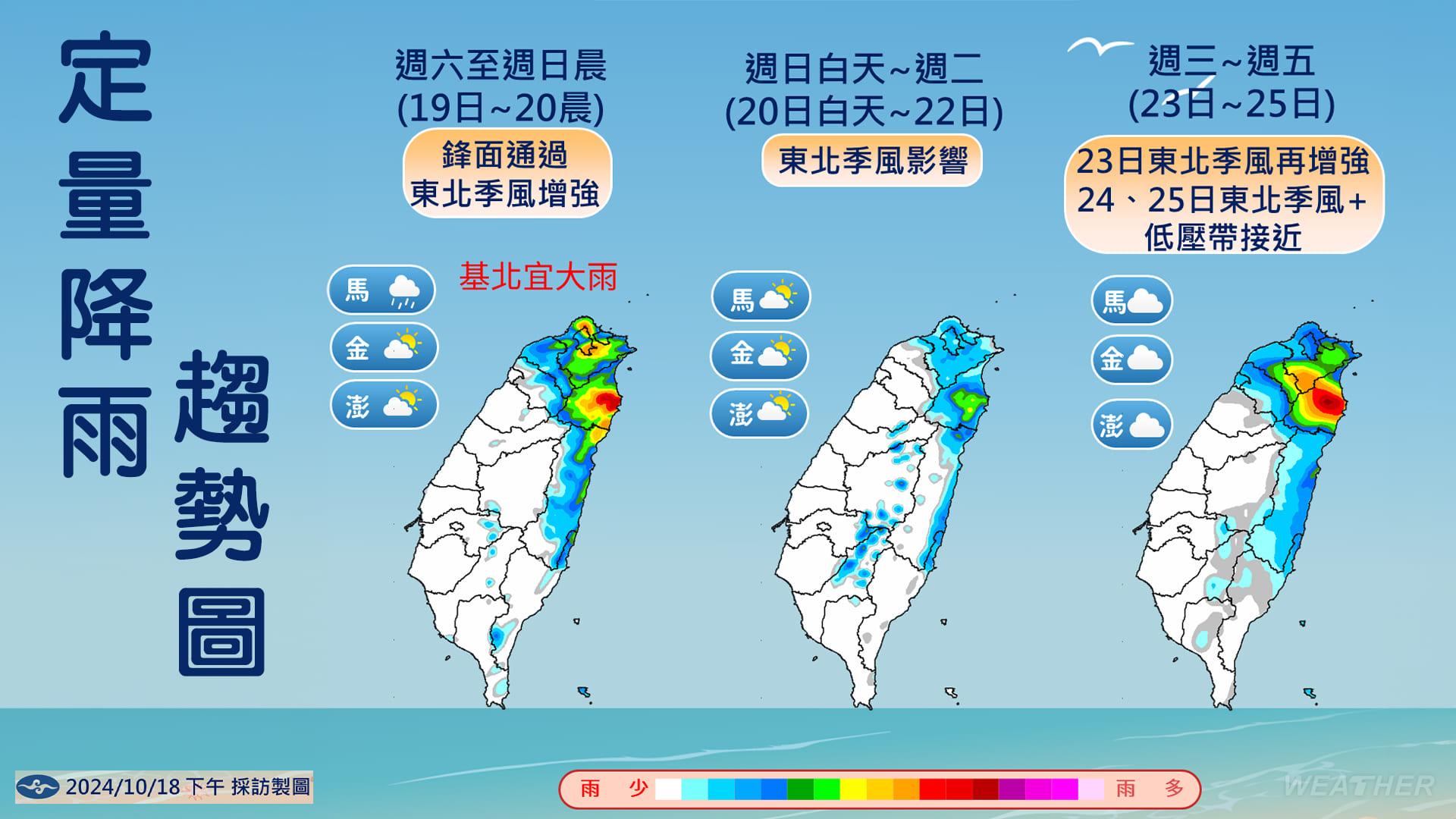 定量降雨趨勢圖。(圖/TVBS)