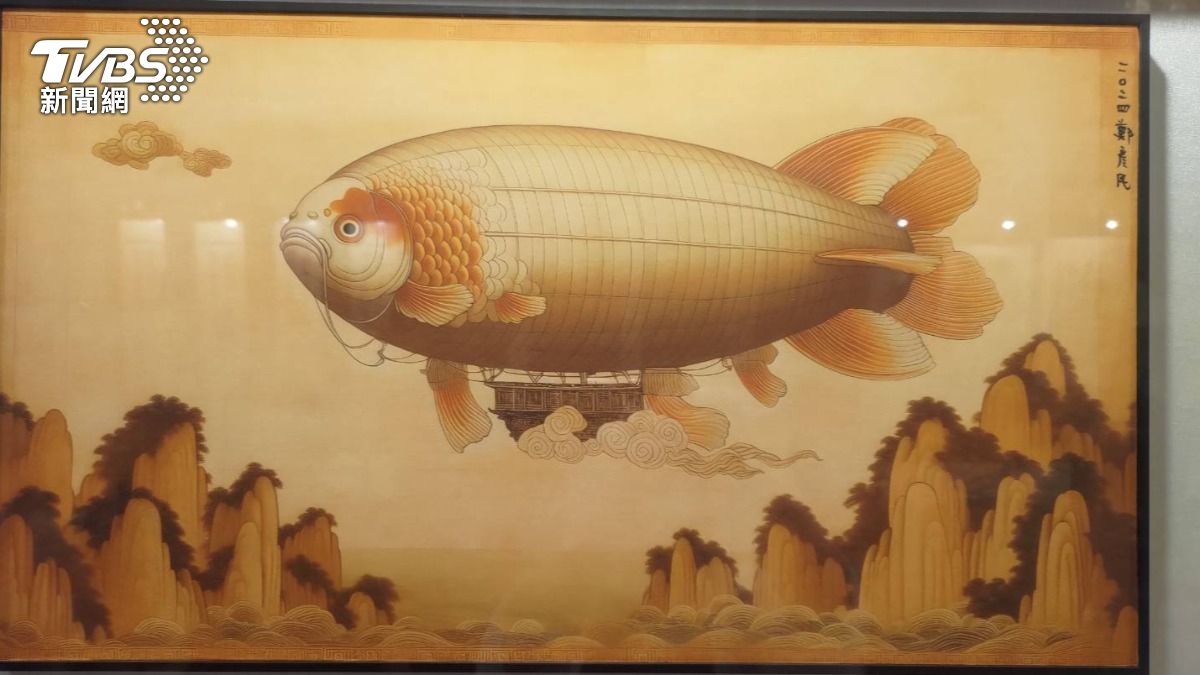 AI當道，鄭彥民的作品「鯉魚」是AI智能生成。(照片大家功德會提供)