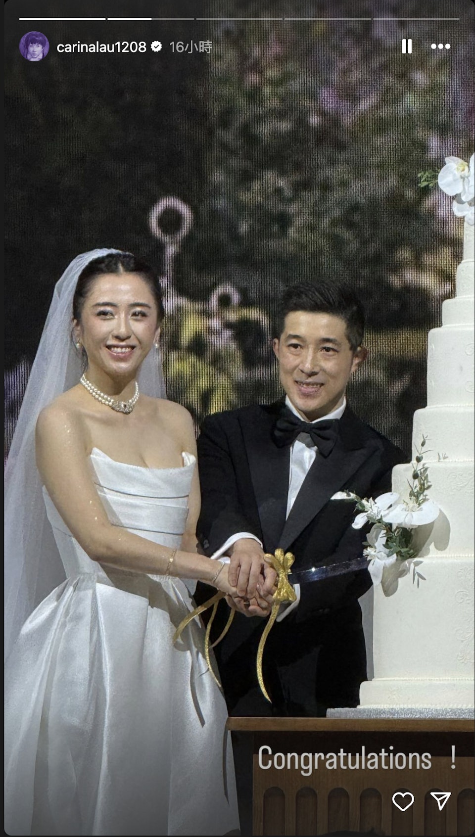 劉嘉玲出席湯鎮業愛女婚禮。（圖／翻攝自劉嘉玲IG）