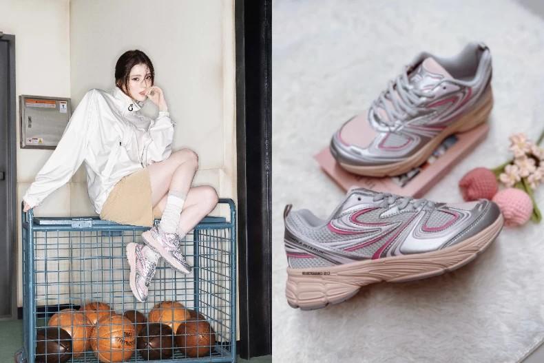 銀粉配INTERUN球鞋。(圖/翻攝自IG@fila_korea)