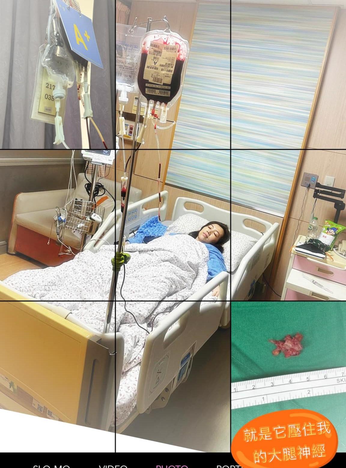 廖家儀虛弱躺在病床上。(圖/翻攝自廖家儀臉書)