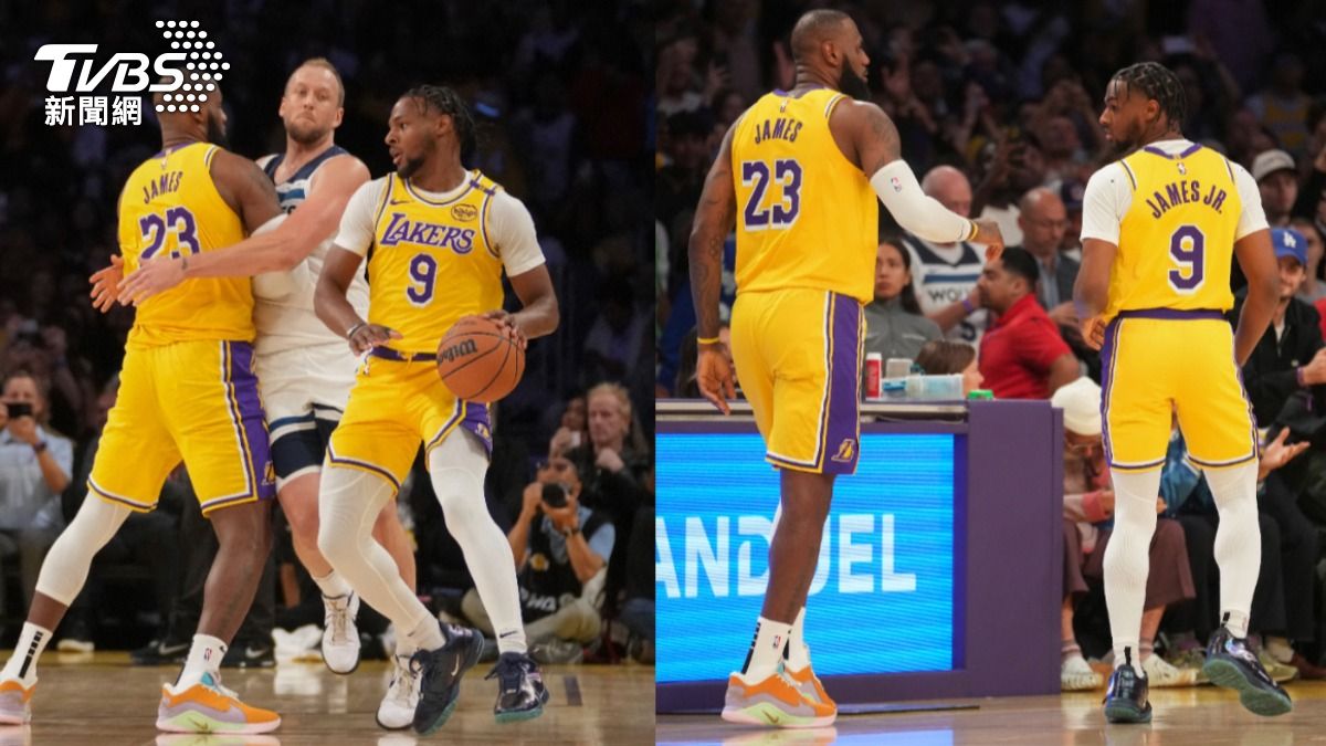NBA／見證歷史！詹皇父子開幕戰同台　MLB首對父子檔到場見證