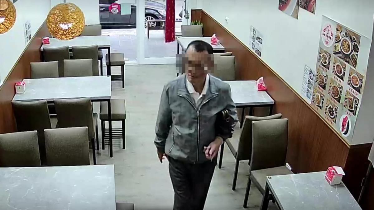 長相曝光!天母斯文男闖酸菜魚店摸走員工皮夾 得手現金2萬6