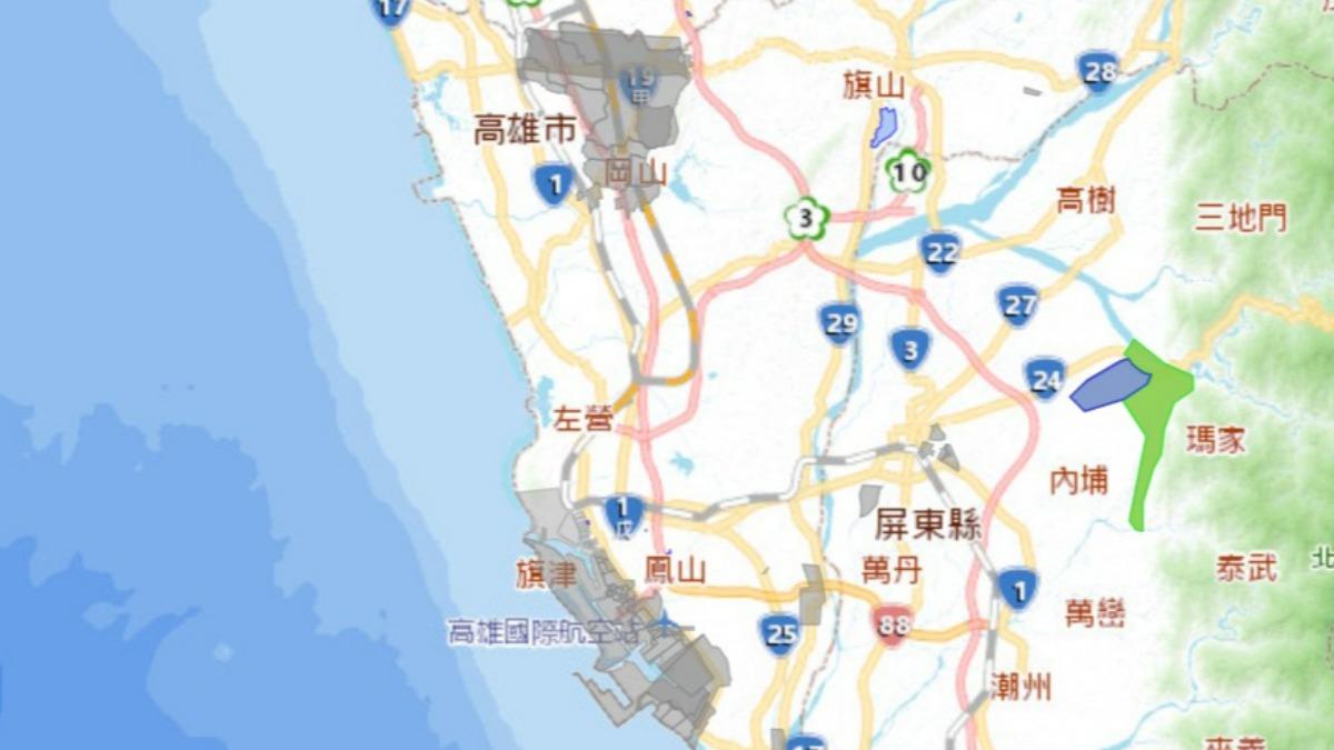 高雄市停水區域。(圖/翻攝自自來水公司官網)