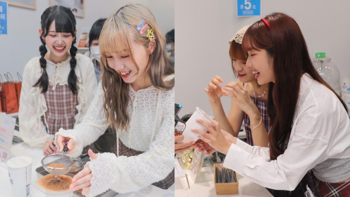 AKB48 Team TP成員們為粉絲親製手搖飲,讓粉絲甜在心。(圖/好言娛樂提供)