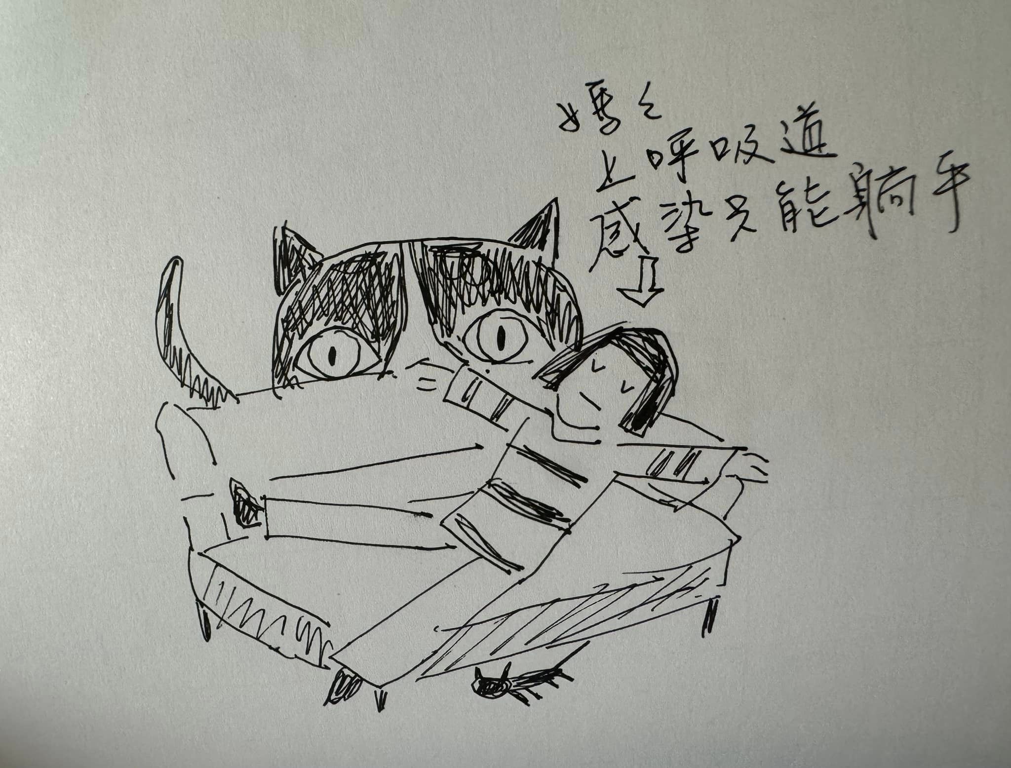 吳淡如手繪自己躺平的插畫。(圖/翻攝自吳淡如臉書)