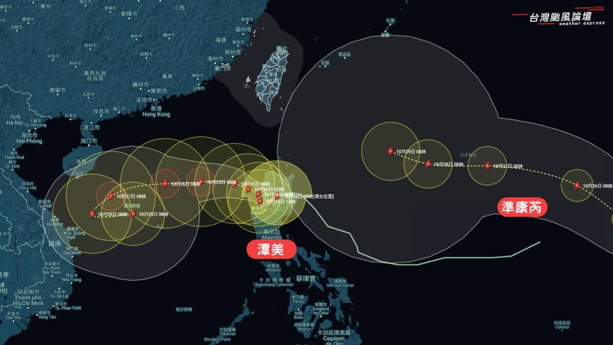 天氣/颱風恐大迴轉「靠近台灣」?專家估:雙颱藤原效應