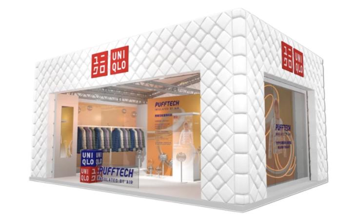 UNIQLO 快閃限定「PUFFTECH輕暖空氣屋」模擬示意圖(圖/UNIQLO提供)
