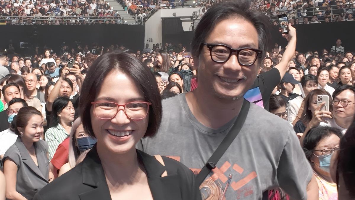 李心潔（左）和老公彭順現身演唱會。（圖／台灣映藝提供）