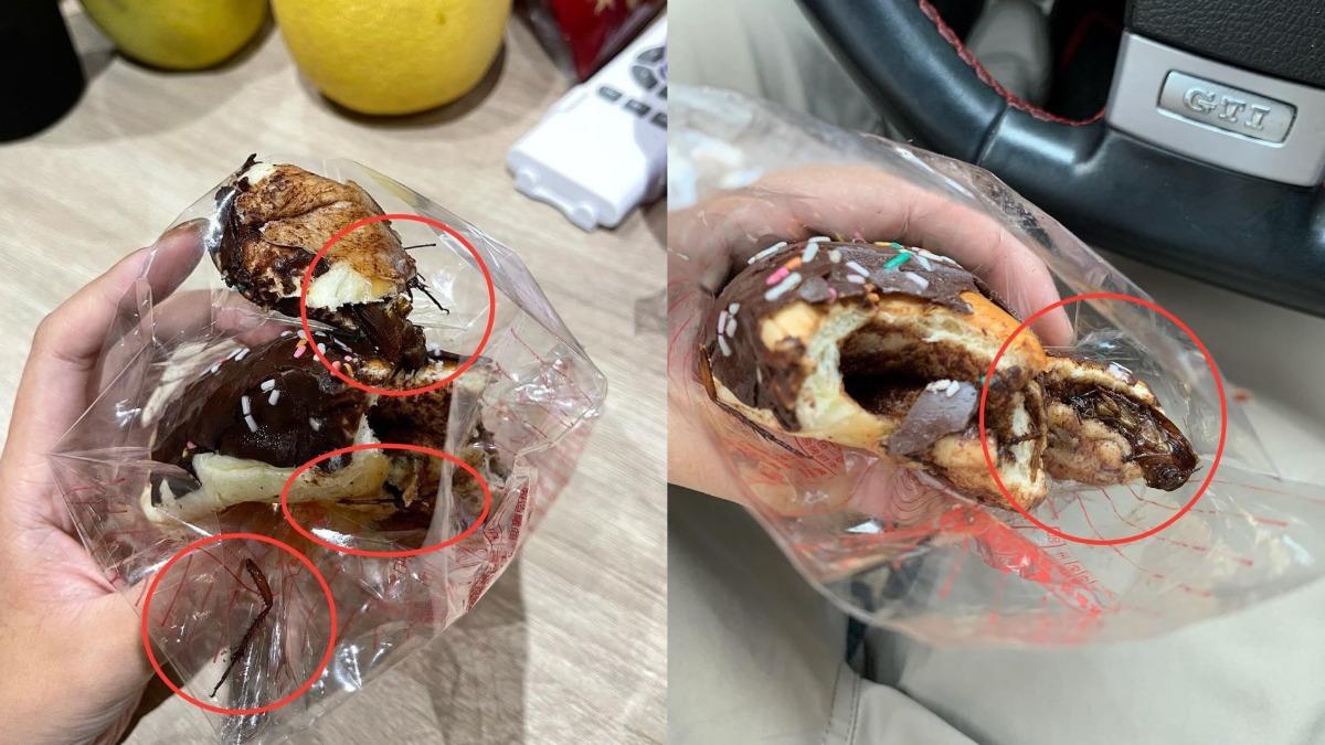 南投老牌巧克力麵包「嘎嘣脆」!驚見包餡蟑螂 業者:是塑膠玩具