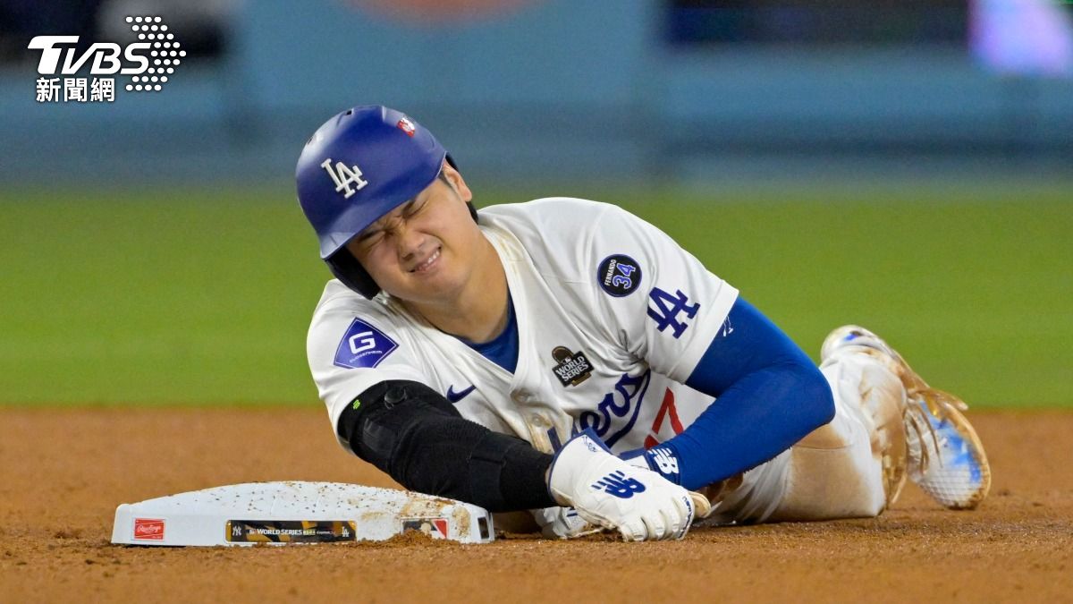 大谷翔平左肩半脫臼,為今年世界大賽增添變數。(圖/達志影像路透社)
