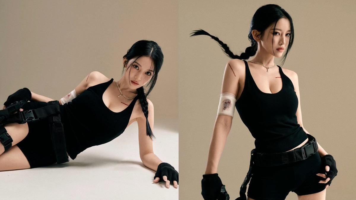 蔡瑞雪Cosplay成安潔莉娜裘莉(Angelina Jolie)的《古墓奇兵》造型。(圖/翻攝自蔡瑞雪IG)