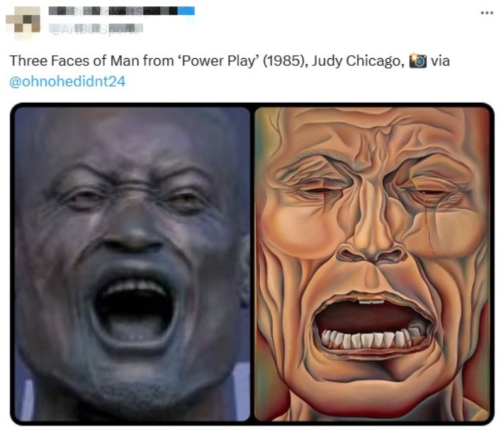 右圖為美國藝術家Judy Chicago的作品。(圖/翻攝自X)