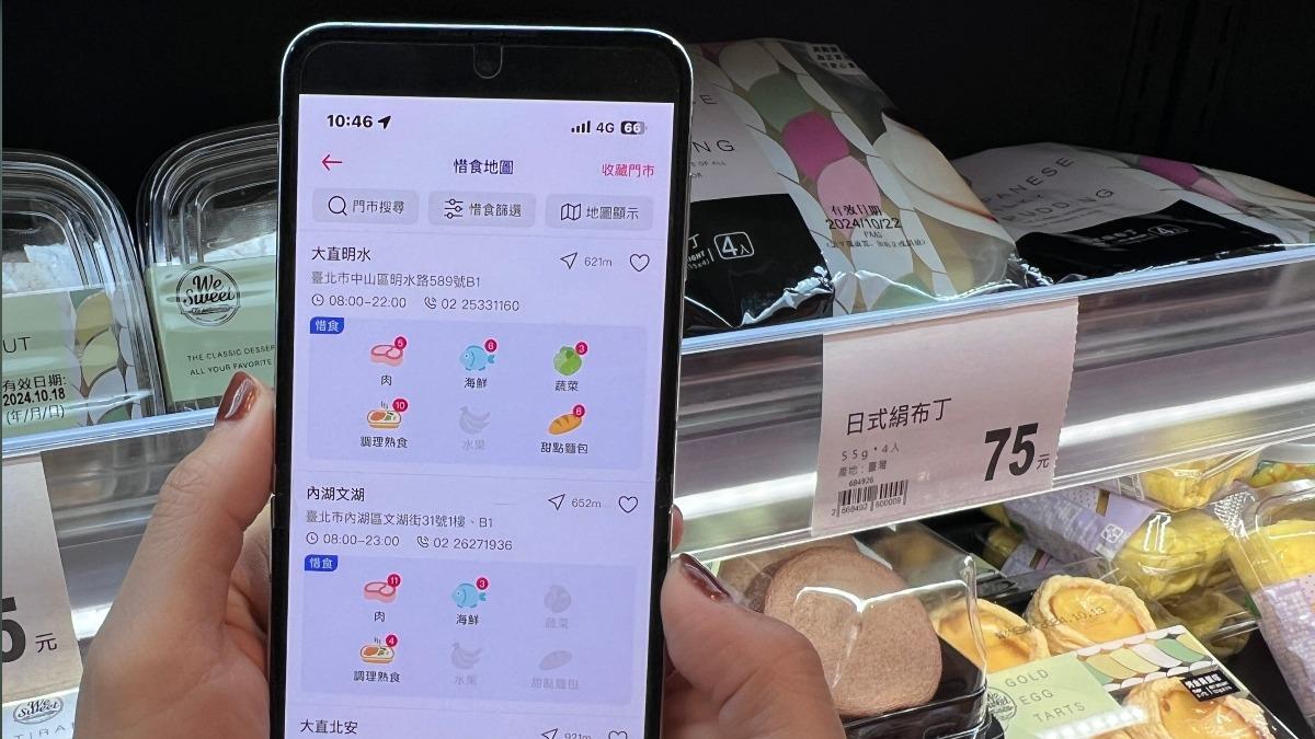 惜食地圖可查詢即期品銷售狀況。(圖/業者提供)