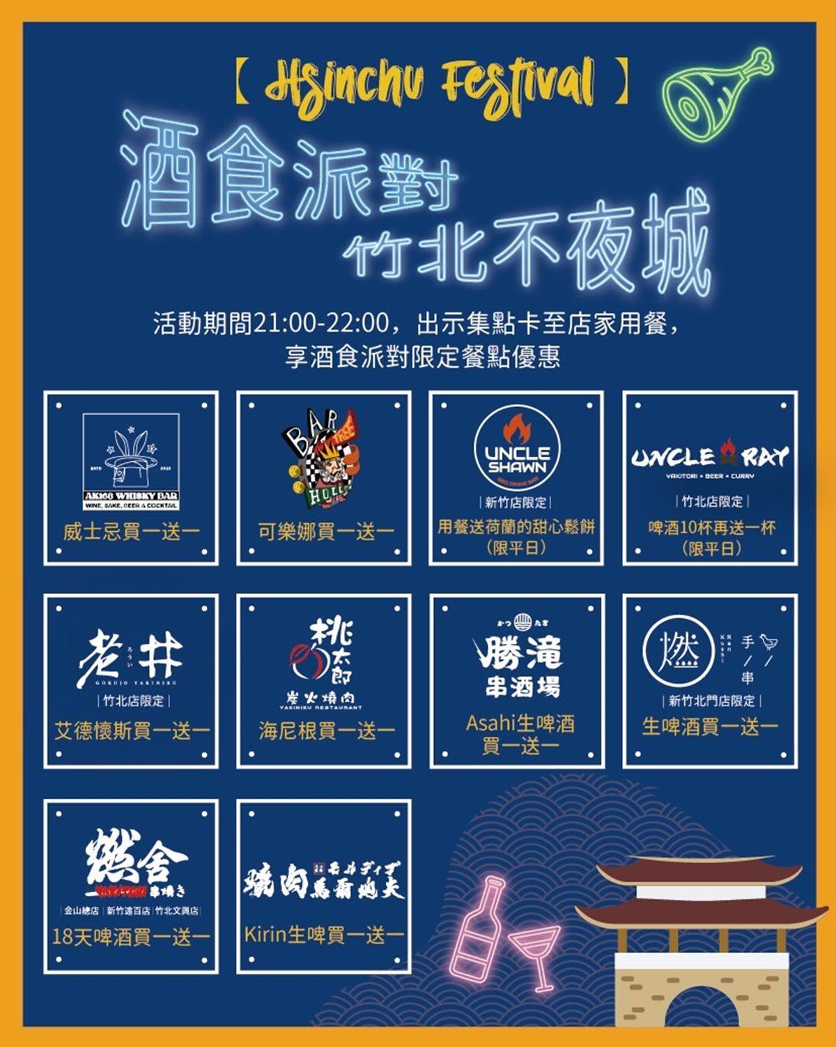 只要於晚上9點至12家知名燒烤餐廳與深夜酒吧用餐,就可享指定品項買一送一。(圖/老井極上燒肉)