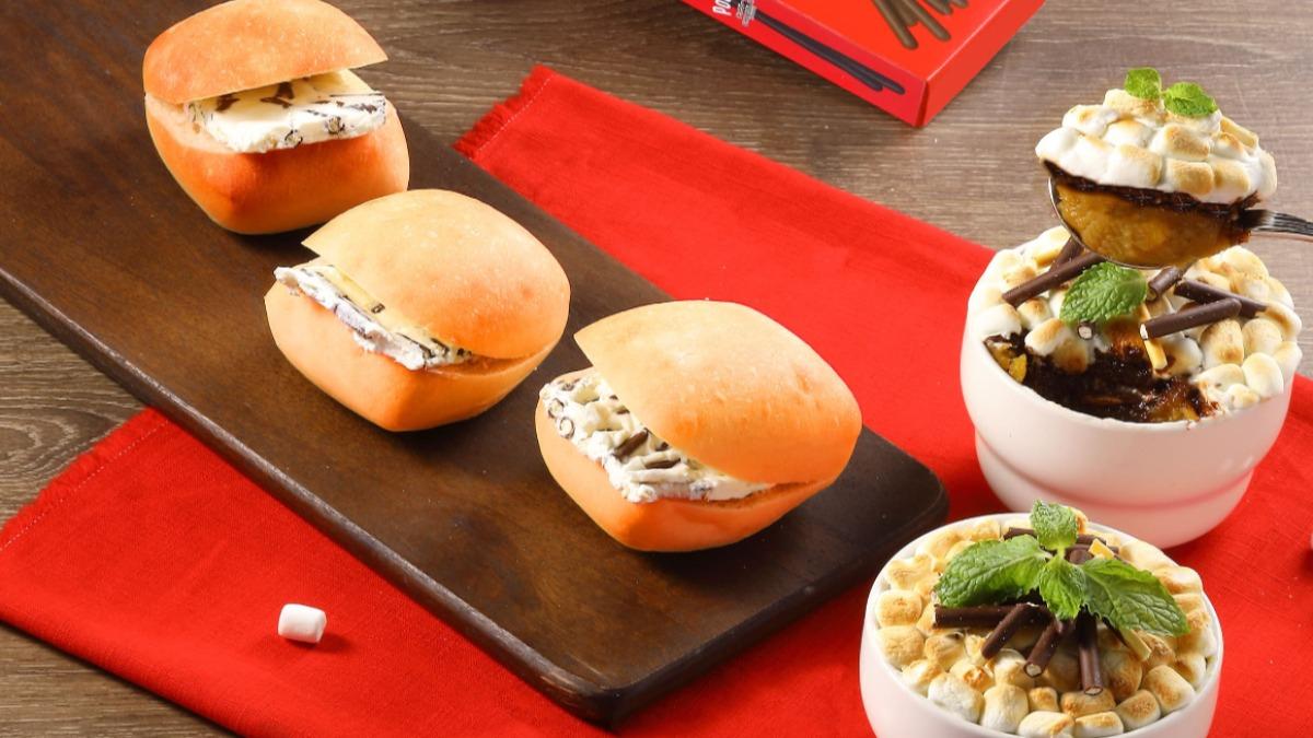 攜手知名日系甜點品牌POCKY全新打造兩2款限定甜點「雲朵地瓜派對」(右)與「冰心奶油麵包」(左)。(圖/德州鮮切牛排)