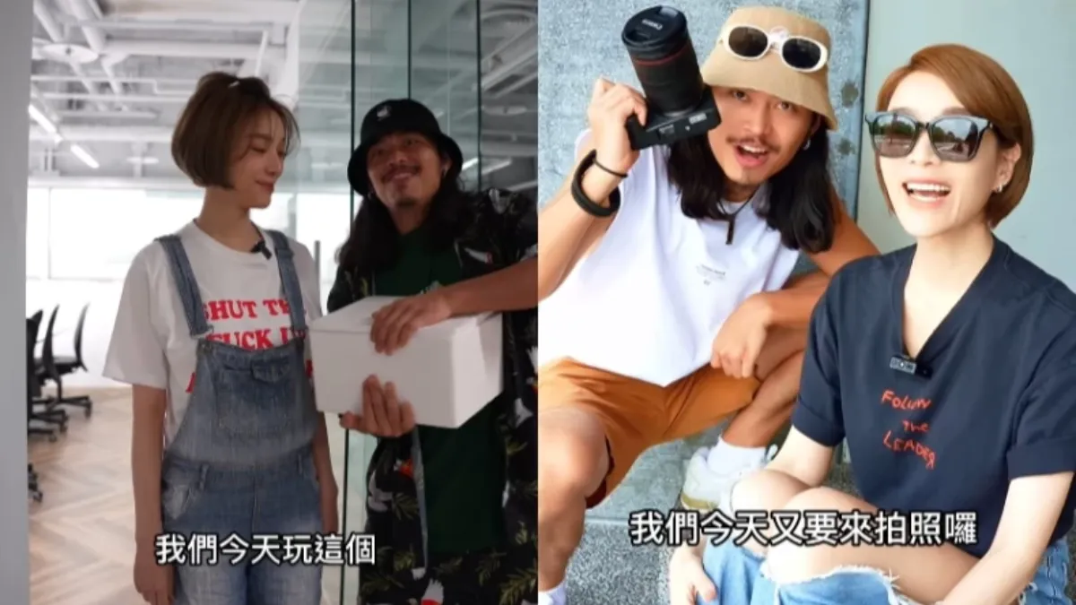 蔡淑臻在短影音中多次身穿印有英文的T恤出場。(圖/翻攝自蔡淑臻IG)