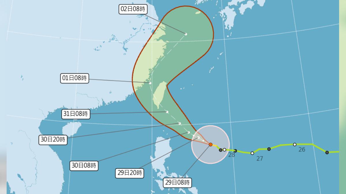 康芮颱風進逼。（圖／中央氣象署）