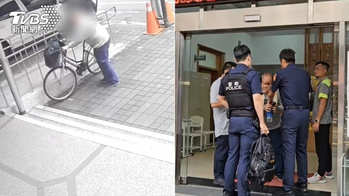 張姓老翁犯案後到警局投案。(圖/TVBS)