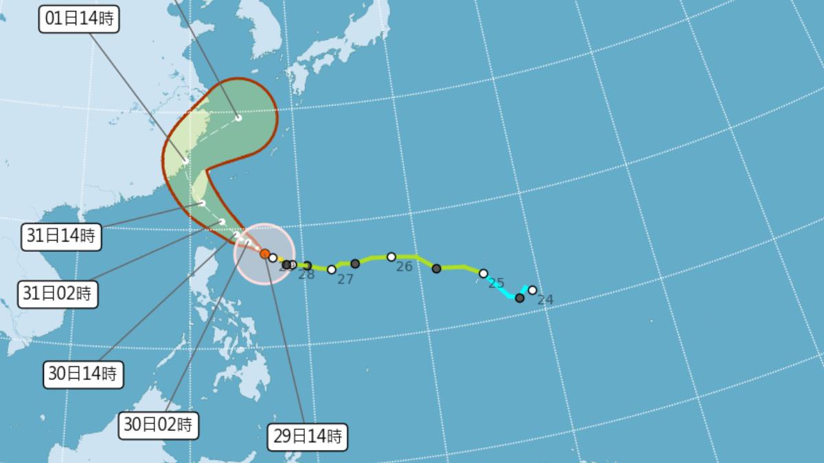 天氣/康芮颱風估明發陸警 風雨「最劇時間曝」全台一片紫紅