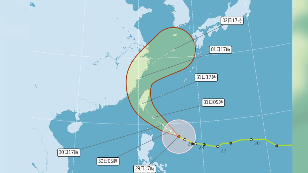 天氣/康芮颱風5:30發海警了 首波警戒範圍出爐