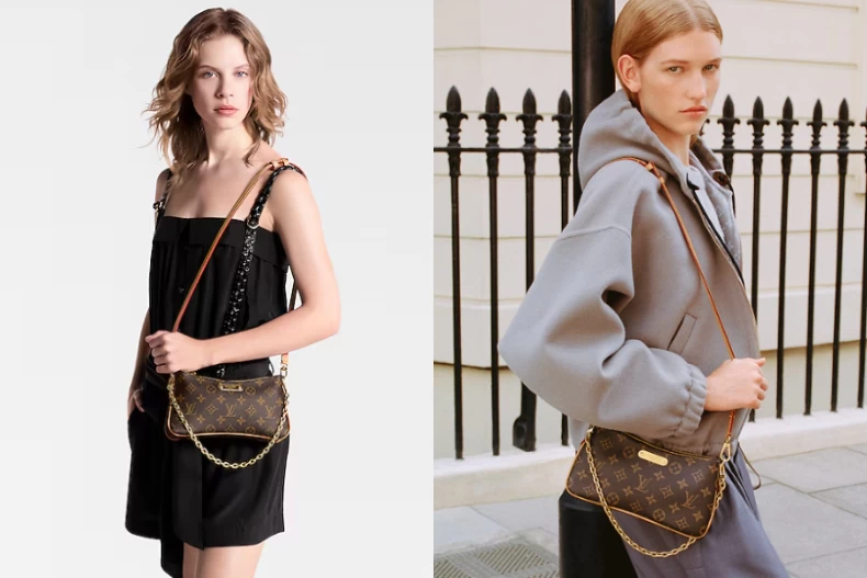 外觀採用Monogram帆布+牛皮飾邊。(圖/翻攝自Louis Vuitton®)