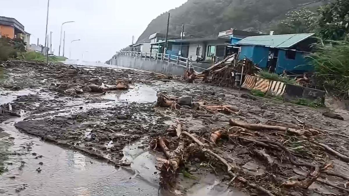 道路上滿是掉落的樹枝、樹木，嚴重影響通行。（圖／翻攝畫面）