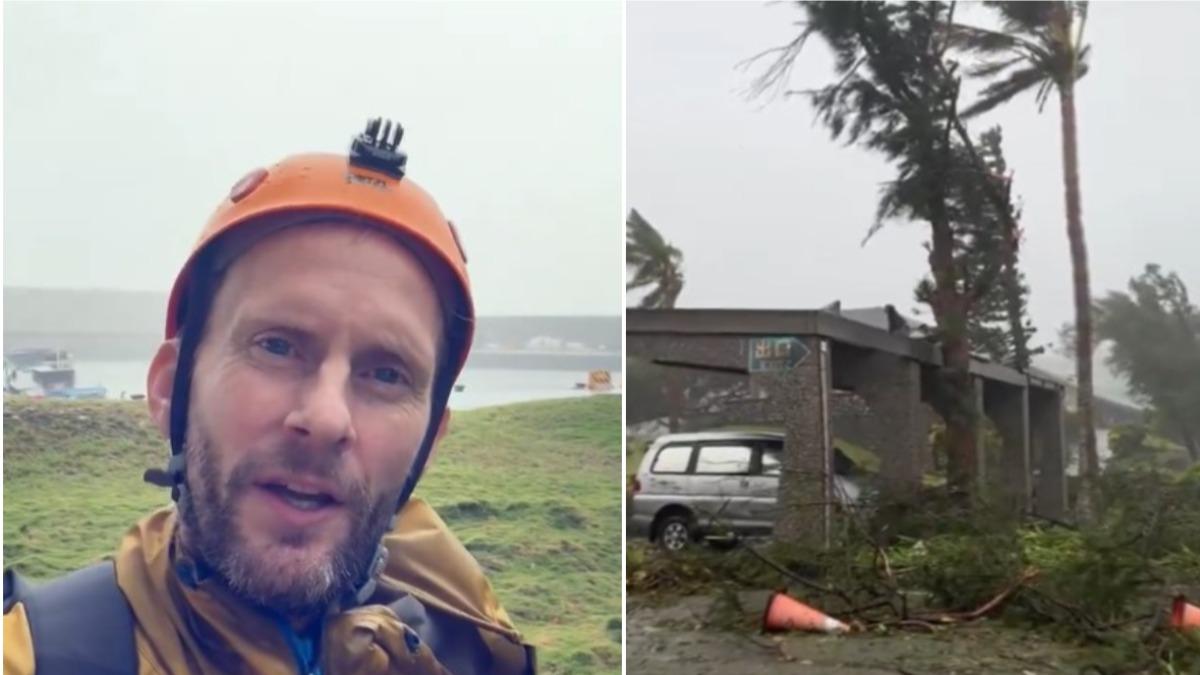 英追風人直擊康芮強襲台東 見風雨狂炸驚:這世代難得一見