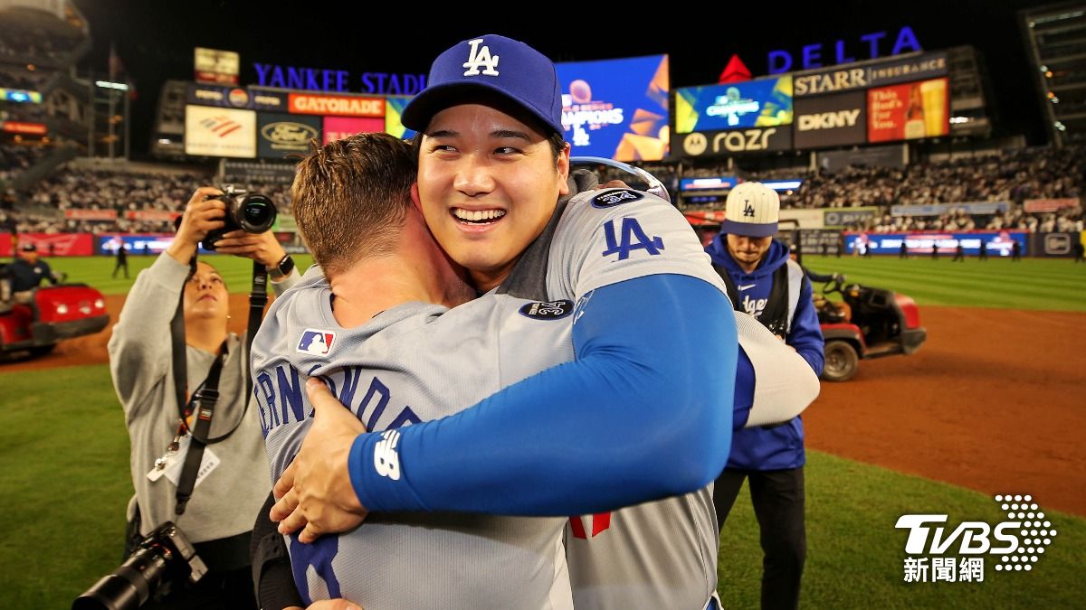 大谷翔平喊話「讓我們再這樣贏9次吧!」。(圖/達志影像路透社)