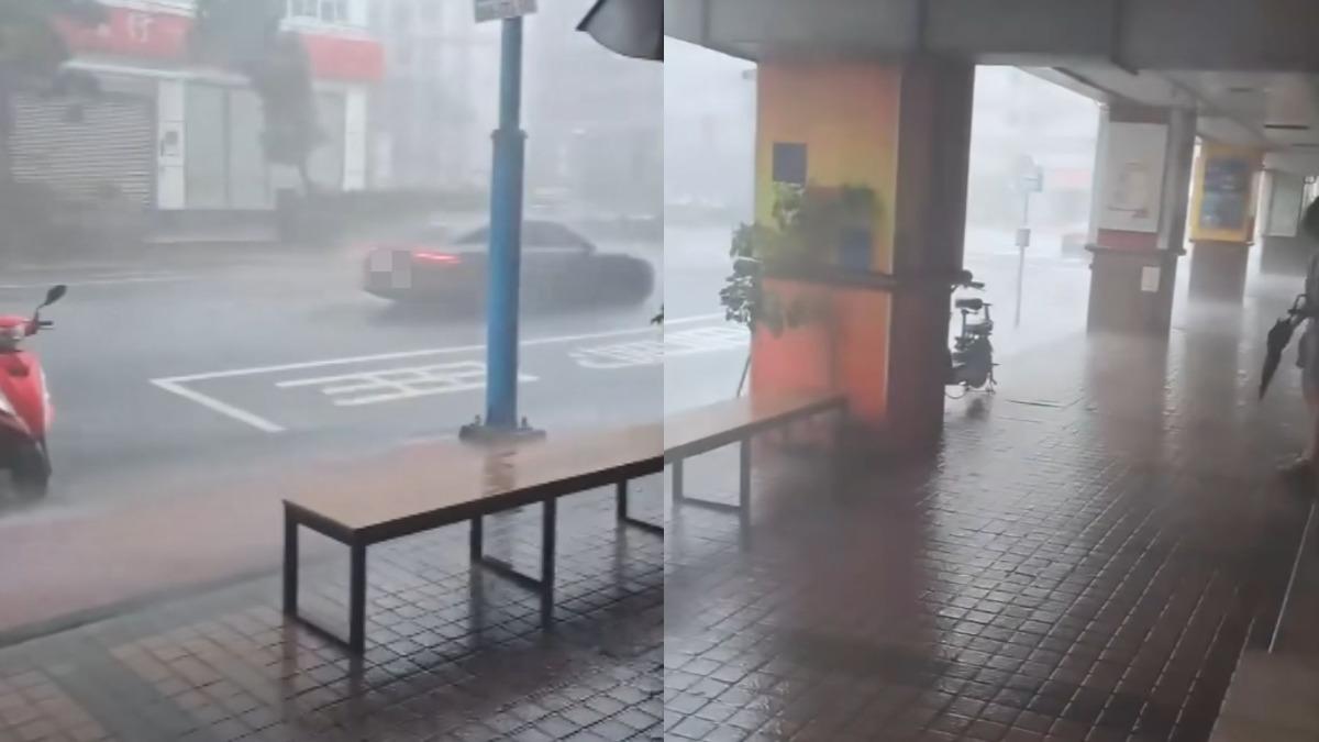 康芮紫爆風雨灌雙北！土城「白茫茫一片」　網嚇：好在有放假
