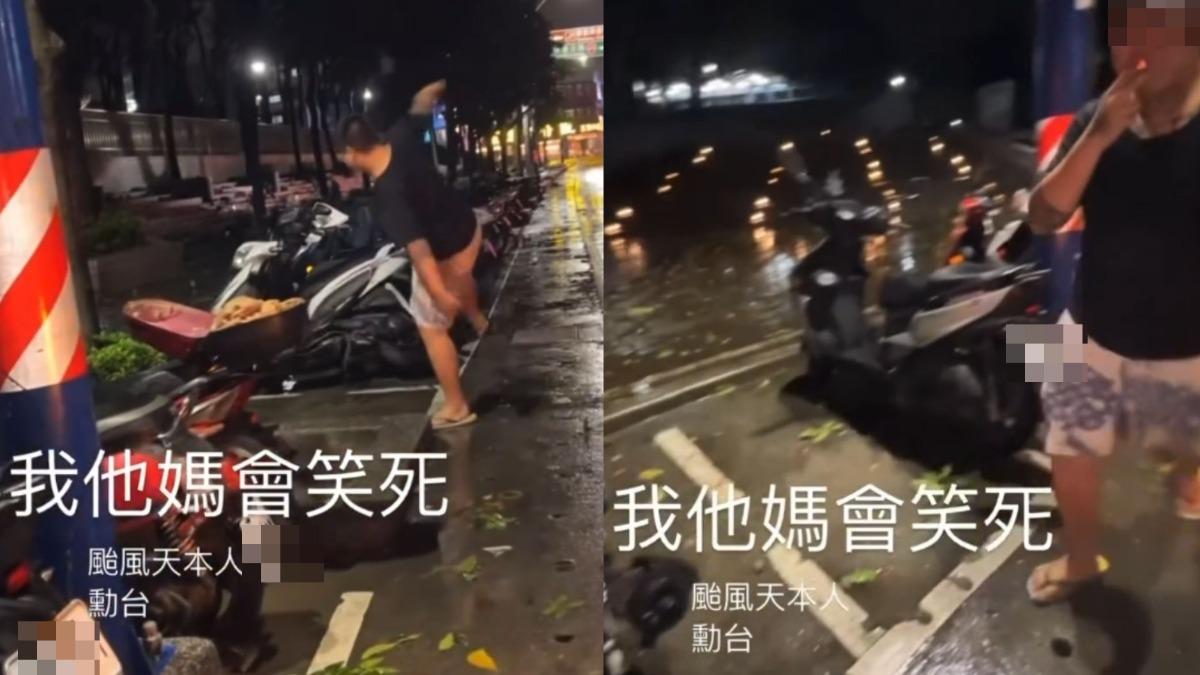 刺青男踹倒機車。（圖／翻攝自Threads）