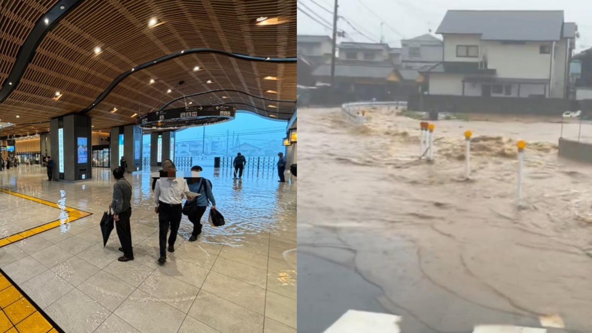赴日注意!日本下破紀錄大雨 新幹線緊急停駛、車站淹水