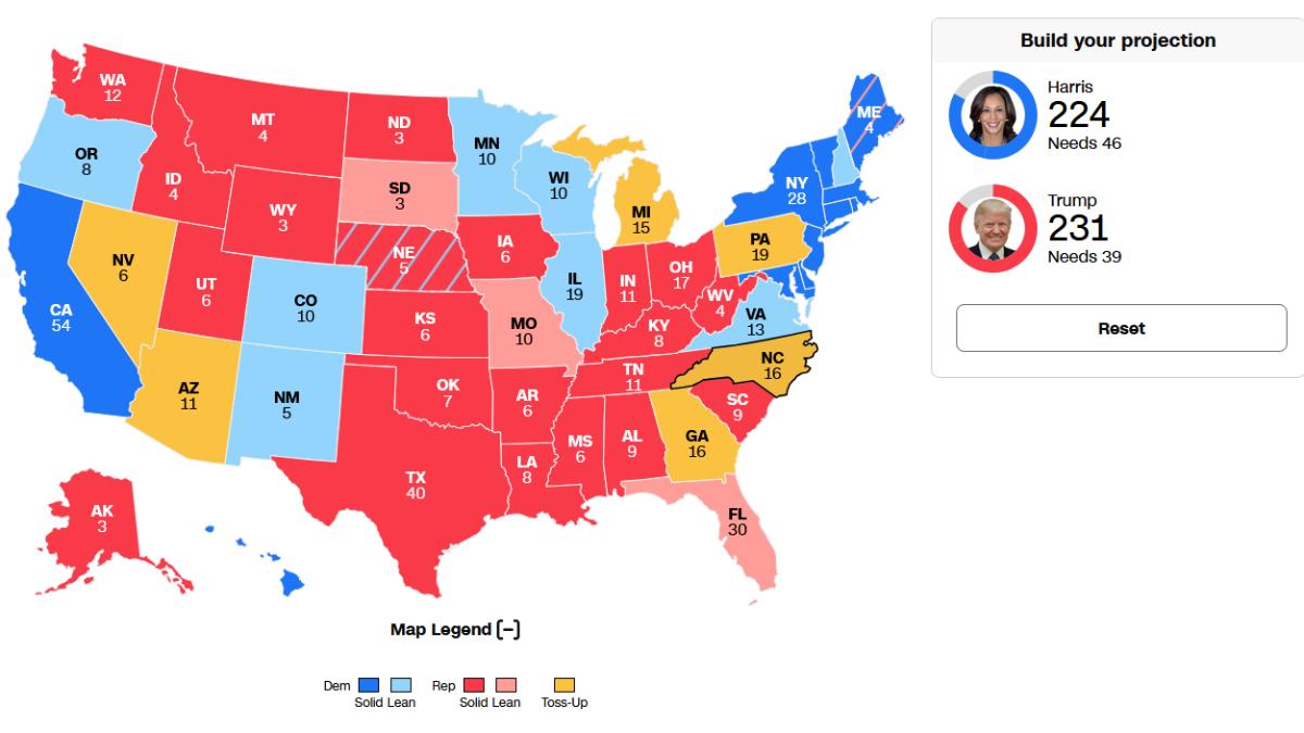 《CNN》大選預測。(圖/翻攝自《CNN》)
