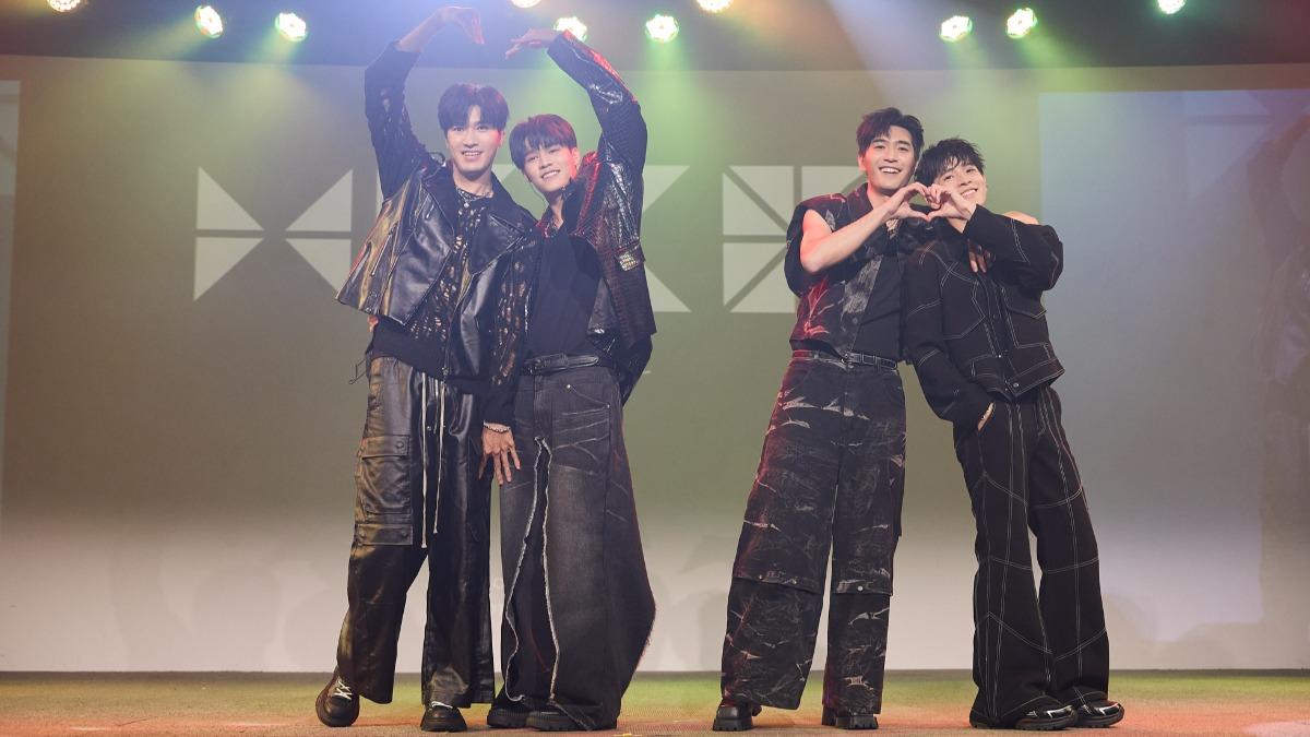 劉泯廷(左起)、Jame、涂善存、張豐豪《彈一場完美戀愛 》台北站見面會完美結束。(圖/GagaOOLala提供)