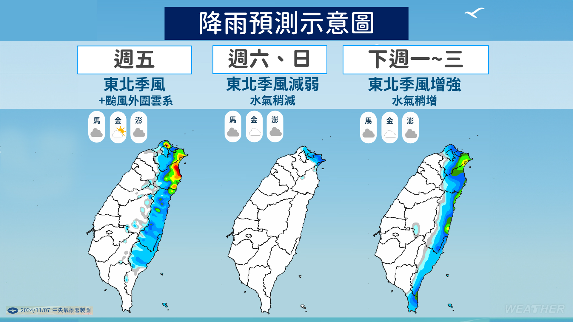 降雨預測示意圖。(圖/TVBS)