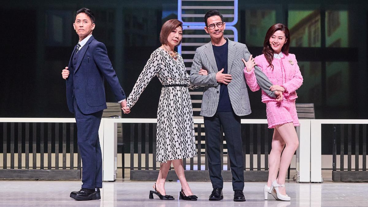 王柏森(左起)、郎祖筠、王耿豪、楊小黎排練新作。(圖/春河劇團提供)