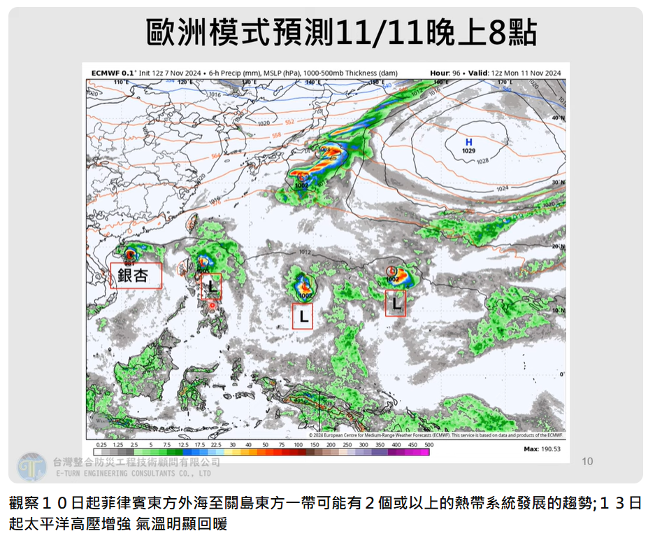氣象專家賈新興說明歐洲預測模式。(圖/翻攝自 Hsin Hsing Chia YT)
