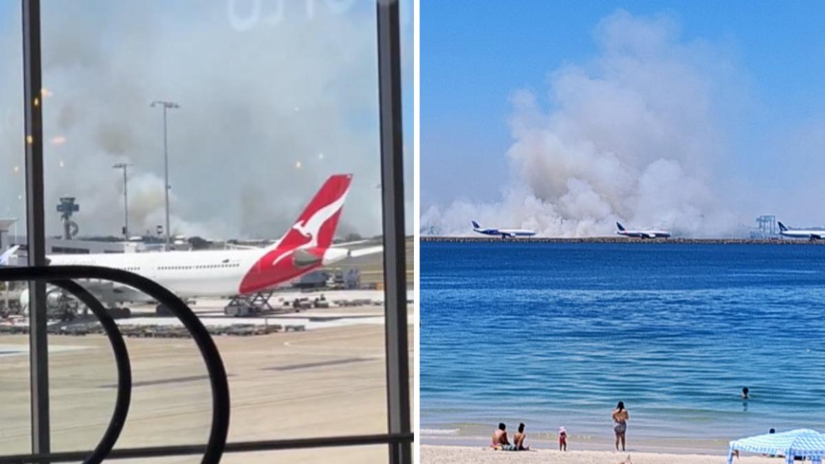 碰一聲巨響乘客嚇壞!澳航波音737疑引擎爆炸 雪梨機場起火