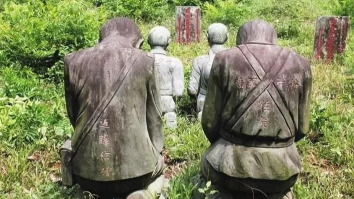 騰衝立下日軍跪地雕像引發爭議。（圖／翻攝自壹讀）