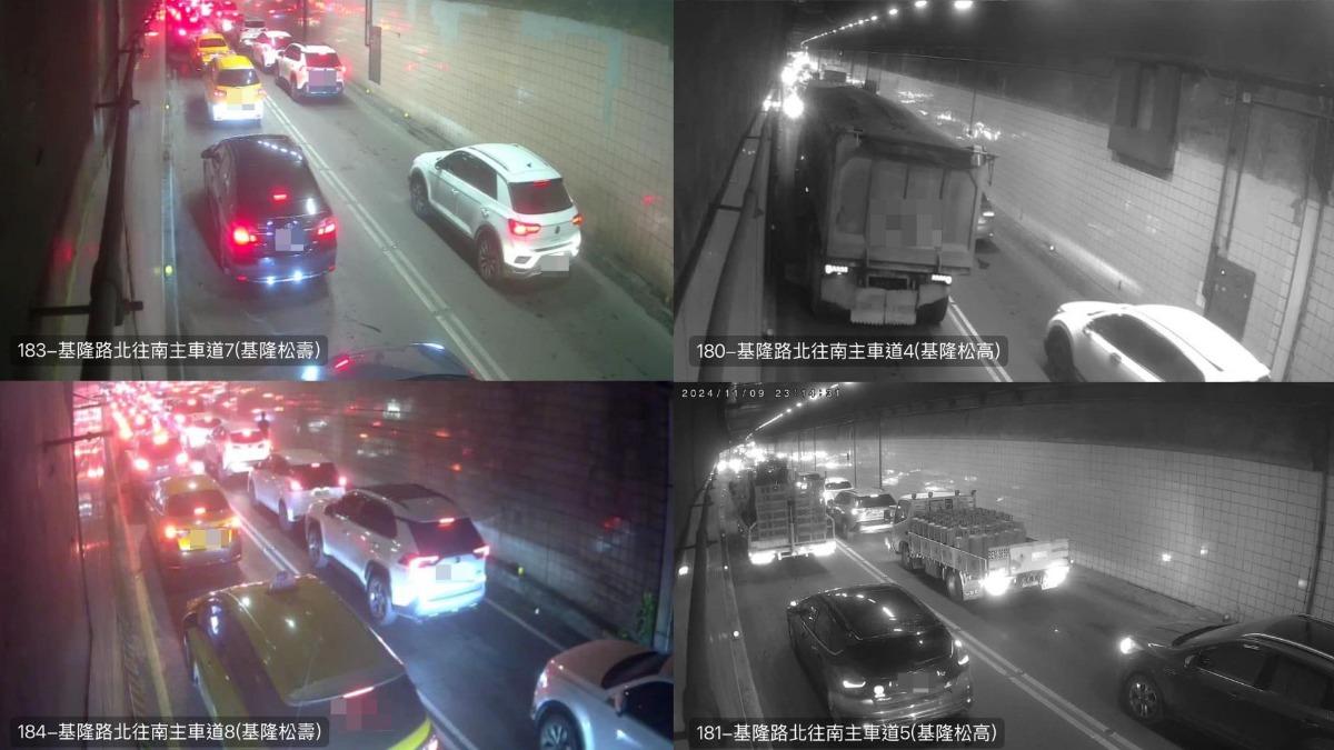 基隆路地下道塞爆。（圖／翻攝自陳宥丞臉書）