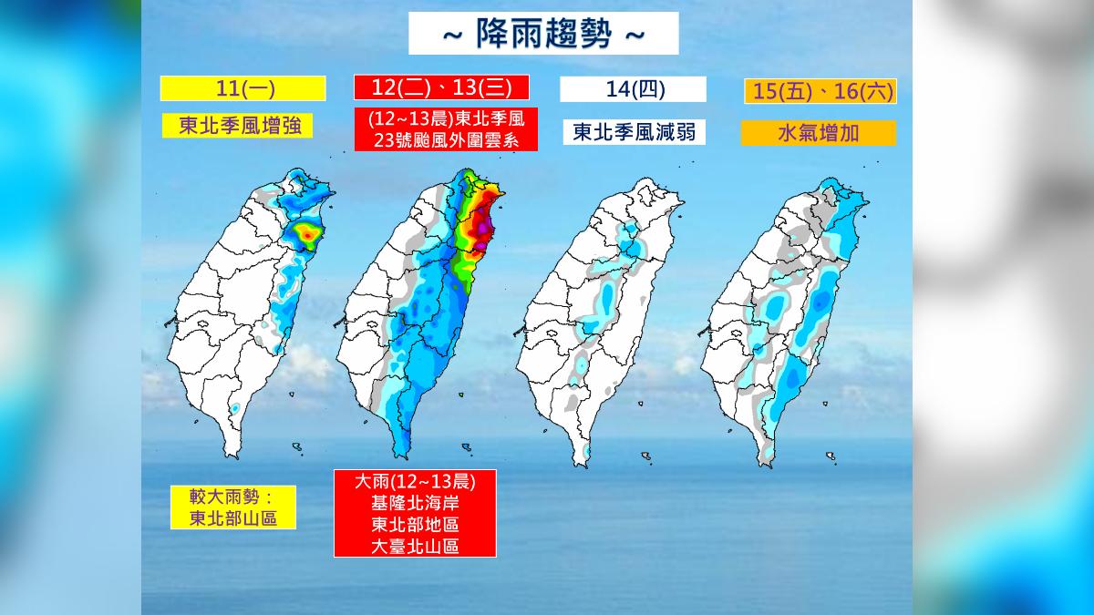 未來降雨趨勢。（圖／氣象署提供）