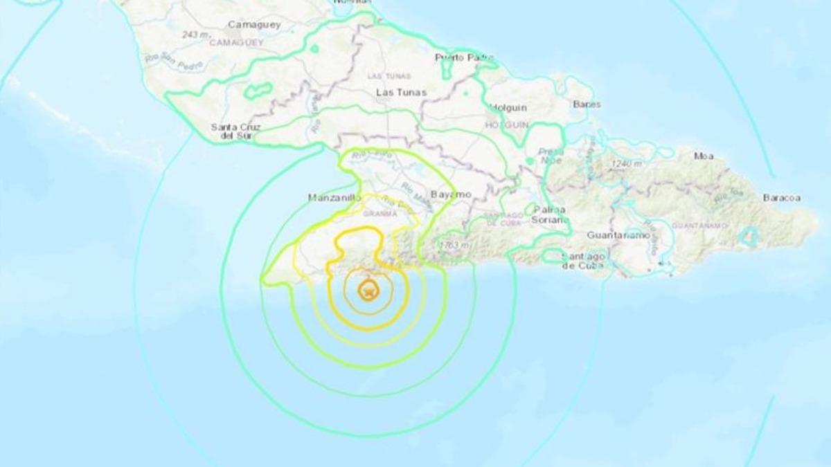 古巴外海發生規模6.8強震，目前無海嘯危險。（圖／翻攝USGS）
