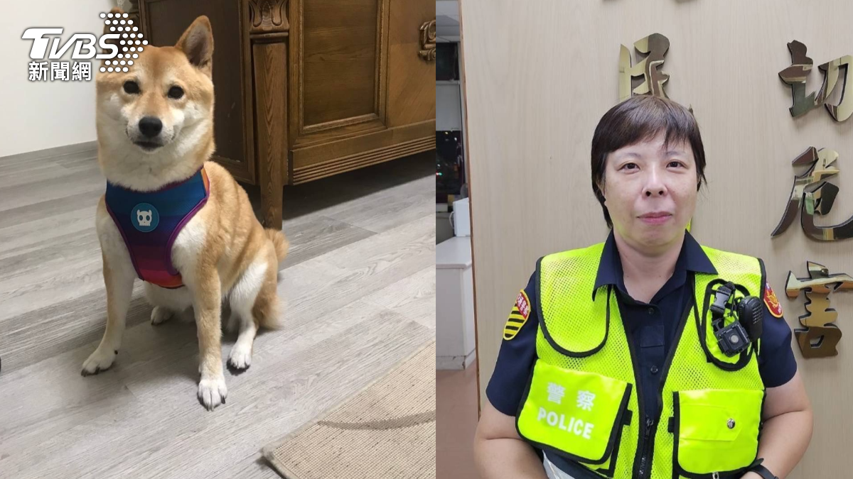 北投分局交通分隊警員李貞宜協助當事人尋回受驚逃跑的愛犬可可。(圖/TVBS)