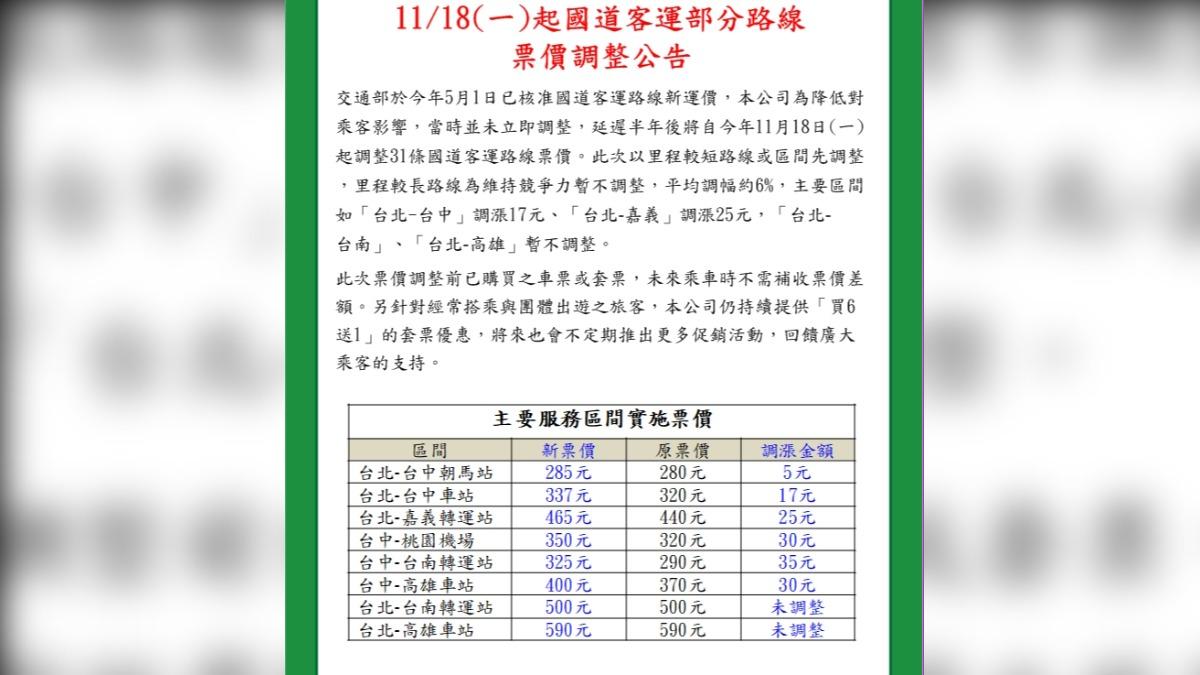 統聯客運聲明。(圖/翻攝自統聯客運官網)