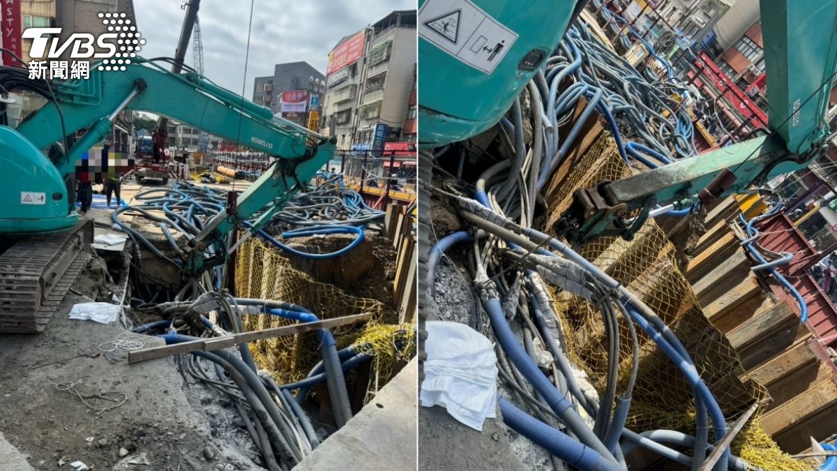出事的捷運工程在本月初才挖斷電纜線釀成爆炸。(圖/TVBS)