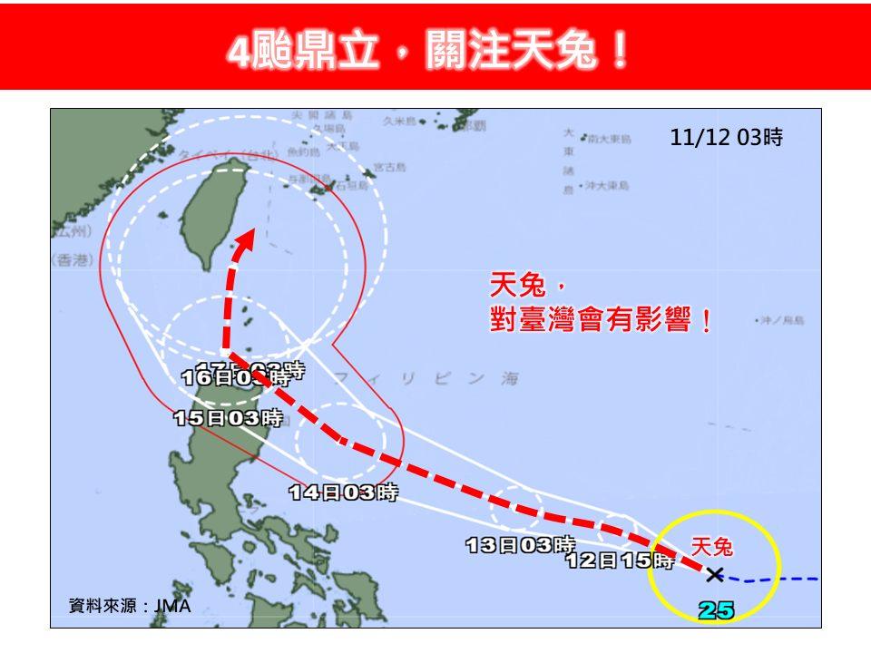 氣象專家林得恩直言,天兔颱風是小鋼炮。(圖/翻攝自林老師氣象站臉書)