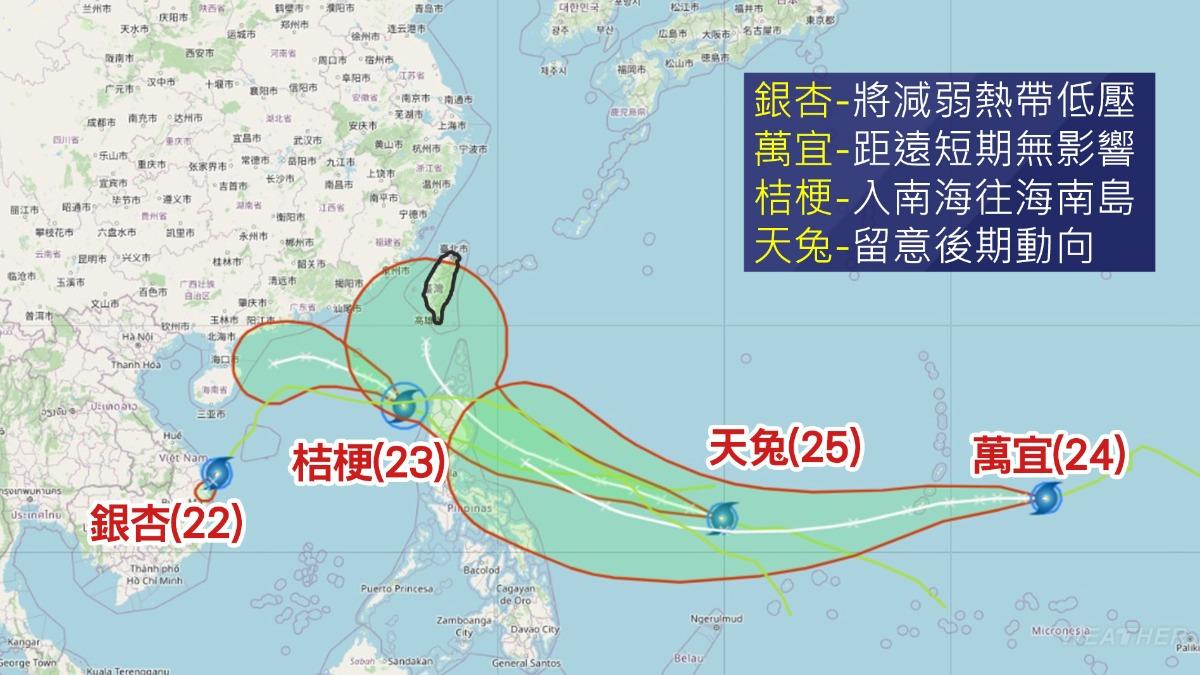天氣/天兔最新「各國預測路徑」曝 氣象粉專:4颱共舞不會太久