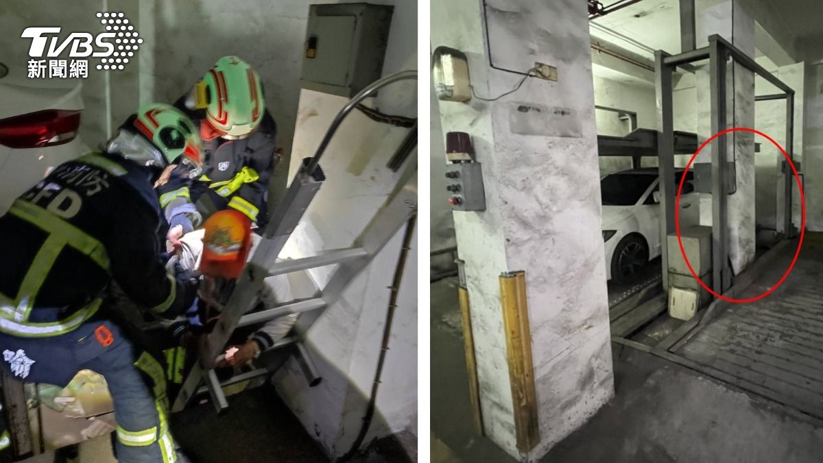 機械車位吞人?老翁離奇墜3米深坑洞 右膝掛彩急送醫