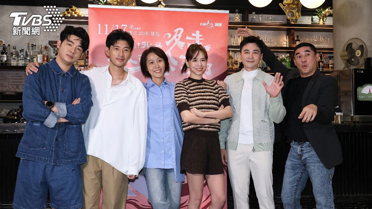 胡瑋杰(左起)、曾少宗、張詩盈、夏于喬、是元介、吳大維出席記者會。(圖/張哲鳴攝)