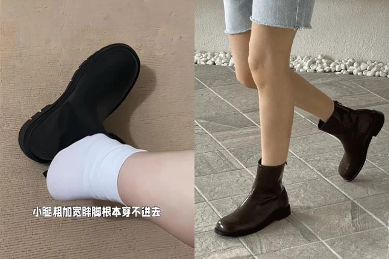 梨形身材別穿的靴子：一體成形款。（圖／翻攝自小紅書＠胖胖巴士（脸好方版））